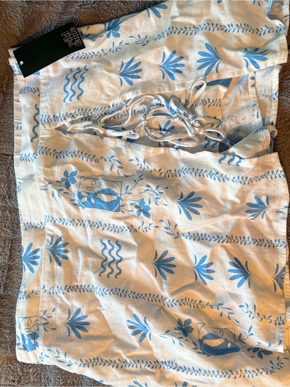 Target Azure Blue Floral Drawstring Skirt